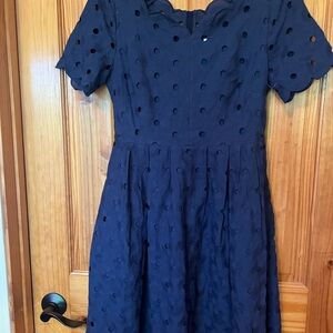 J. Crew Midnight Blue Eyelet Dress